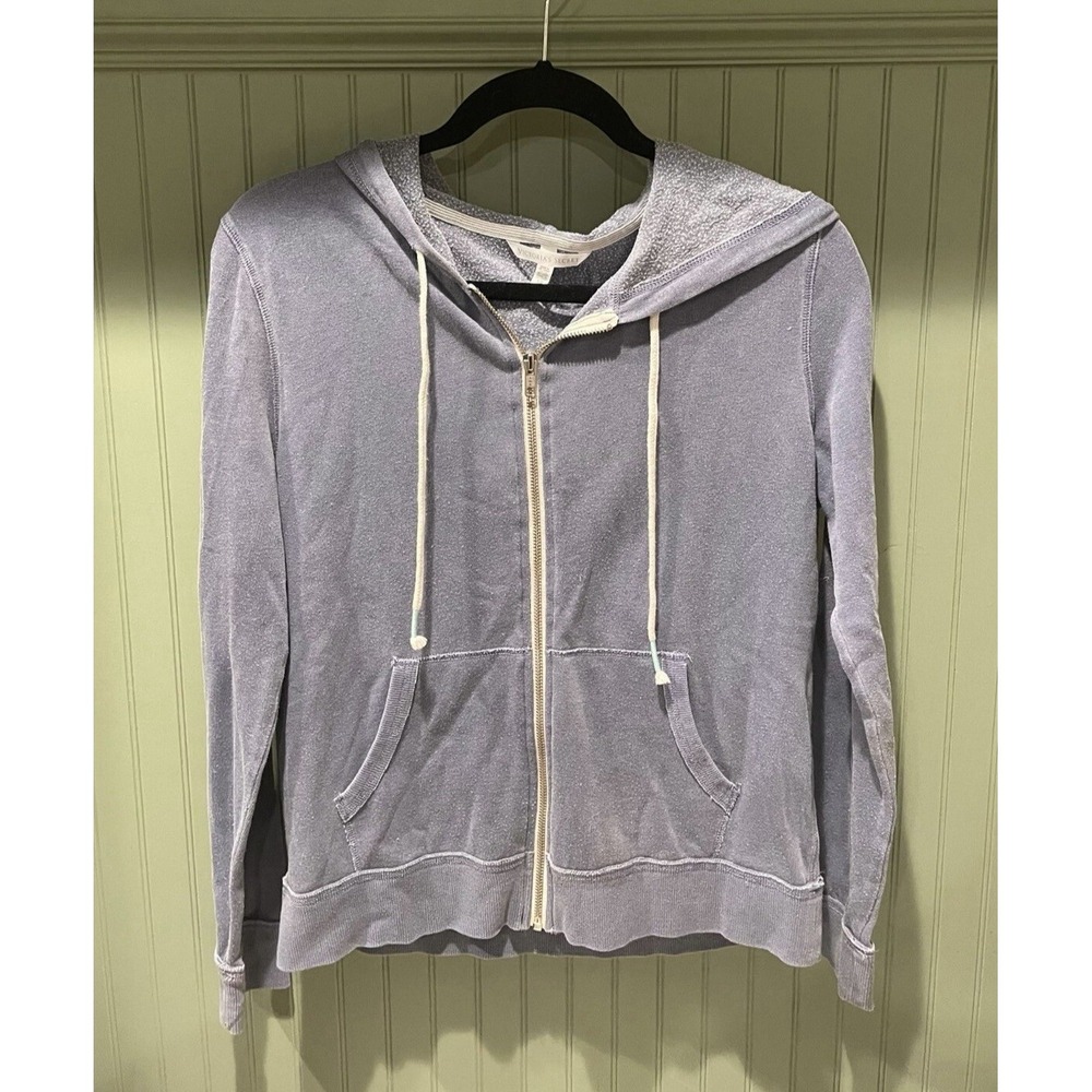 Victorias Secret Womens Jacket Size Small Zip Up Hoodie Purple Lightweight